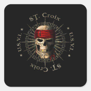 Pirat Skull Quadratischer Aufkleber