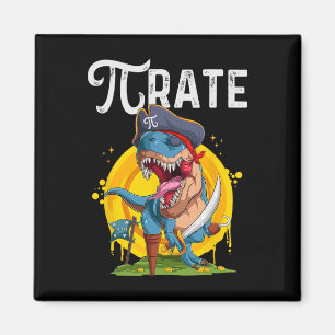 Pirat T-Rex Pi Rate Dino Pi Rate Mathe-Geek Lustig Magnet