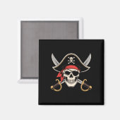 Pirat Totenkopf Jolly Roger Flagge Halloween lusti Magnet (Vorderseite/Rückseite)