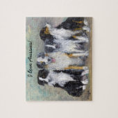 Pirat und Daughters - Australian Shepherds Puzzle (Vertikal)