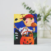 Pirat und Kürbis Postkarte (Stehend Vorderseite)