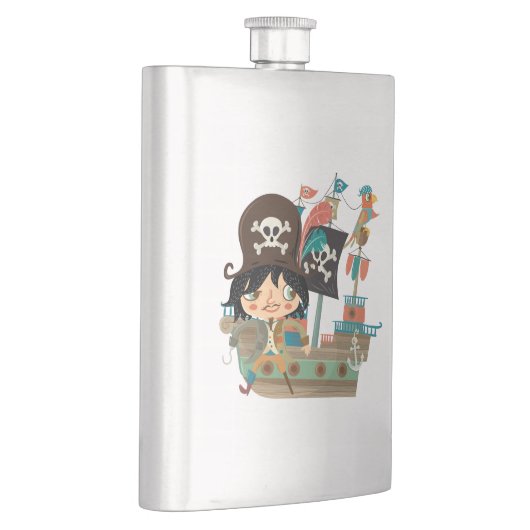 Pirat und Piraten-Schiff Flachmann (Rechts)