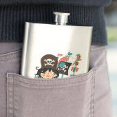 Pirat und Piraten-Schiff Flachmann (Beispiel)