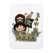 Pirat und Piraten-Schiff Magnet (Vertikal)