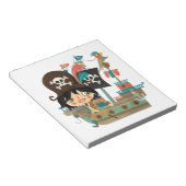 Pirat und Piraten-Schiff Notizblock (angewinkelt)