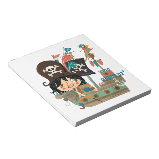 Pirat und Piraten-Schiff Notizblock (angewinkelt)