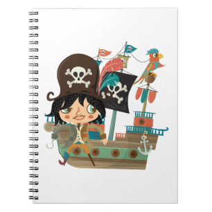 Pirat und Piraten-Schiff Notizblock