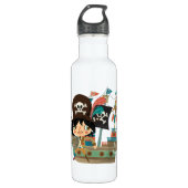Pirat und Piraten-Schiff Trinkflasche (Vorderseite)