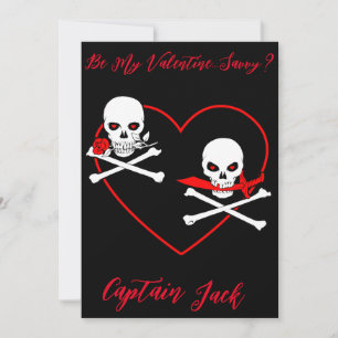 Pirat Valentinstag Jolly Roger Feiertagskarte