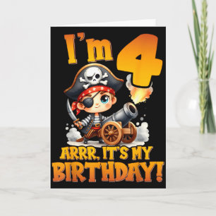 Pirat vierter Geburtstag Ich bin 4 Arrr Es ist mei Karte