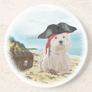 Pirat Westie Getränkeuntersetzer