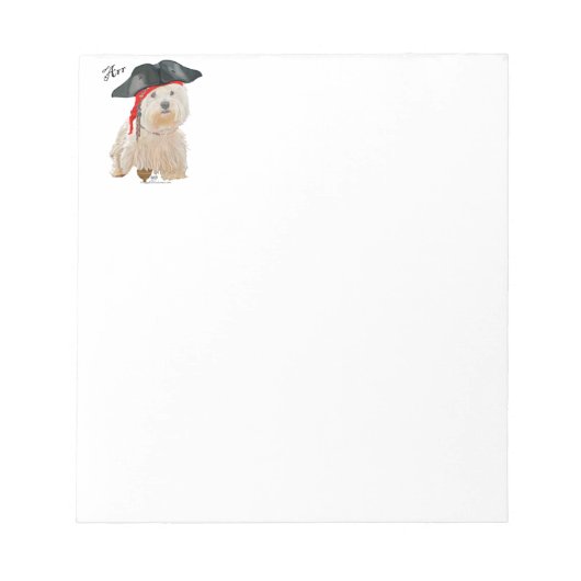 Pirat Westie Notizblock (Vorderseite)