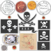 PIRATBANNER, PIRATEN-MASSENKARTEN, MÜNZEN AUFKLEBER (Vorderseite)