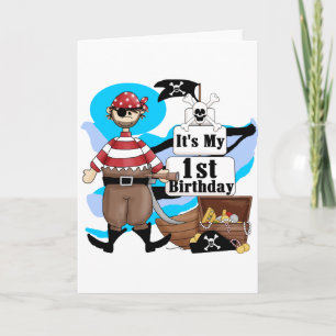 Pirate 1. Geburtstag T - Shirt und Geschenke Karte