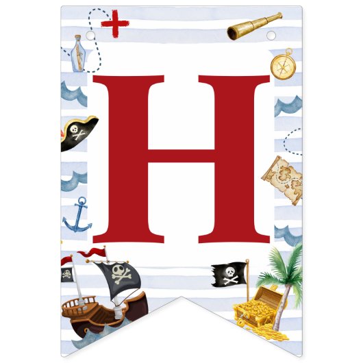 Pirate 1. Happy Birthday Party Wimpelkette (Zweite Fahne)