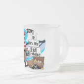 Pirate 1st Birthday T-shirts and Gifts Mattglastasse (VorderseiteRechts)