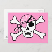 Pirate-310038 Seeräuberschädel und Kreuzknochen Postkarte (Vorne/Hinten)