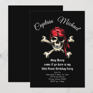 Pirate 50. Geburtstagsparty Einladung