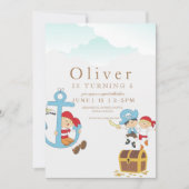 Pirate 5. Geburtstagsparty Einladung (Vorderseite)