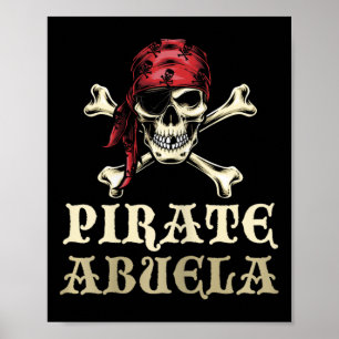 Pirate Abuela Skull Matching Oma Halloween Cos Poster