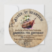 Pirate Adventure Awaits | Vintage Schiffspartei Einladung (Vorderseite)