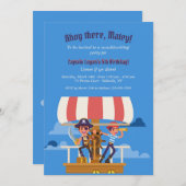 Pirate Adventure Geburtstagsparty Einladungen (Vorne/Hinten)