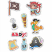Pirate Adventure Sticker Sheet für Kinder (Vorderseite)