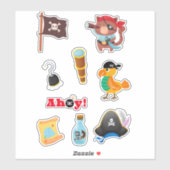 Pirate Adventure Sticker Sheet für Kinder (Blatt)