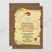 Pirate Ahoy Mates Boy Geburtstagsparty Einladung (Vorne/Hinten)