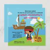 Pirate Ahoy Mates Geburtstagsparty Einladung Boy (Vorne/Hinten)