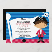 Pirate Ahoy Mates Geburtstagsparty Einladung Boy (Vorne/Hinten)
