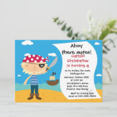 Pirate Ahoy Mates Geburtstagsparty Einladung Boy (Stehend Vorderseite)
