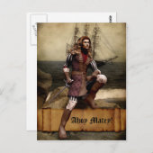 Pirate - Ahoy Matey - Postcard individuell anpassb Postkarte (Vorne/Hinten)