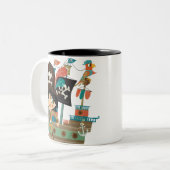 Pirate and Pirate Ship Zweifarbige Tasse (Vorderseite Links)