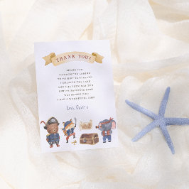Pirate Animals Boy Birthday Party Dankeskarte