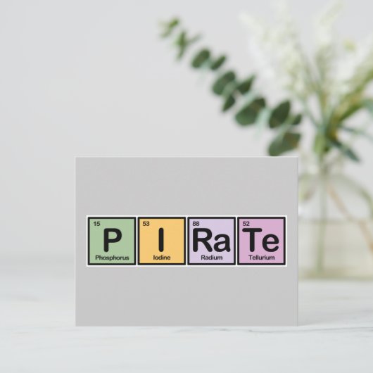 Pirate aus Elementen Postkarte (Stehend Vorderseite)