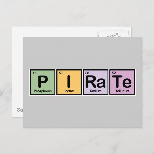 Pirate aus Elementen Postkarte (Vorne/Hinten)