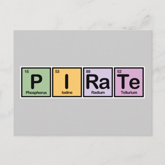 Pirate aus Elementen Postkarte (Vorderseite)