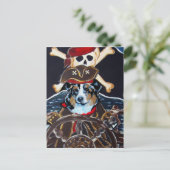 PIRATE AUSTRALIAN SHEPHERHERD POSTKARTE (Stehend Vorderseite)