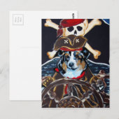 PIRATE AUSTRALIAN SHEPHERHERD POSTKARTE (Vorne/Hinten)