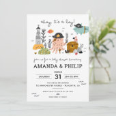 Pirate Baby Shower Ahoy Es ist ein Junge Einladung (Stehend Vorderseite)