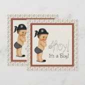Pirate Baby Shower Einladung (Vorne/Hinten)