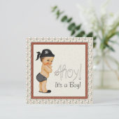 Pirate Baby Shower Einladung (Stehend Vorderseite)