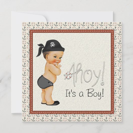 Pirate Baby Shower Einladung (Vorderseite)