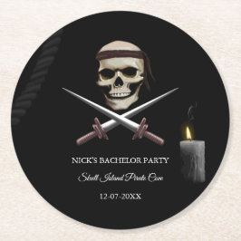Pirate Bachelor / Geburtstagsparty - Piratentheate Runder Pappuntersetzer