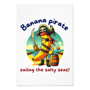 Pirate Banana Adventure am Meer Fotodruck