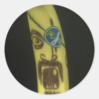Pirate Banana Runder Aufkleber