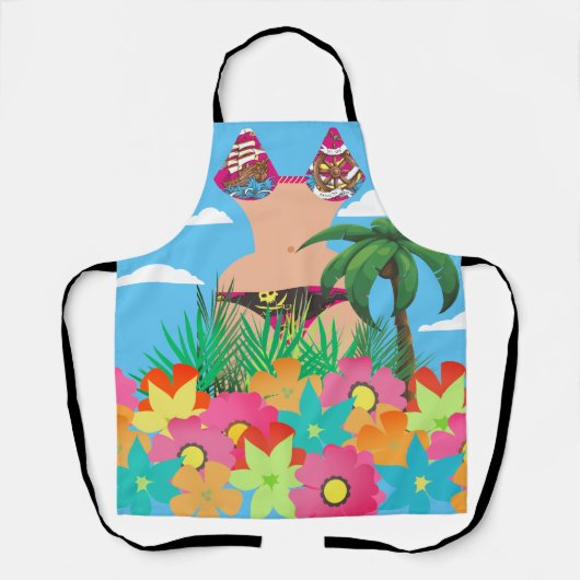 Pirate bikini Palme der hawaiianischen tropischen Schürze (Vorderseite)