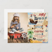 Pirate Birthday Ahoy Pirate Boy Party Postkarte (Vorne/Hinten)