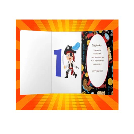 Pirate Birthday Boy Adventure Tri-Fold Card Dreifach Gefaltete Karte